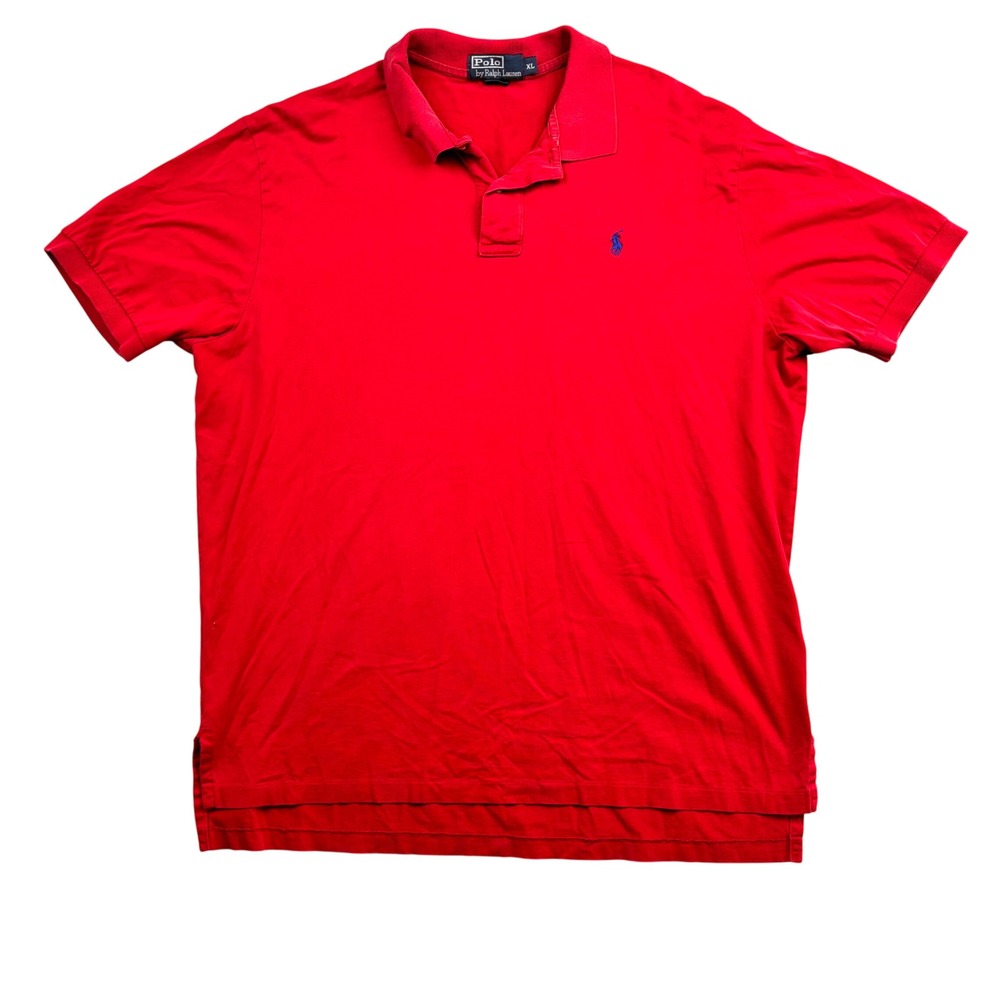 Polo Ralph Lauren Mens XL Red Short‎ Sleeve Cotton Pique Pony Logo Polo Shirt